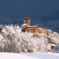 Il villaggio di Mont Dorè col castello del Marchese.