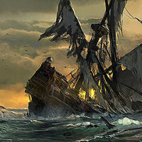 Immagine che ritrae il naufragio della ''Vittoria'', la nave di [[Nuova Lagos]] che naufragò sull'isola di [[Cabal]] nel dicembre dell'[[anno 514]].