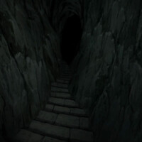 Scala di pietra che scende nelle profondità di un Dungeon sconosciuto.